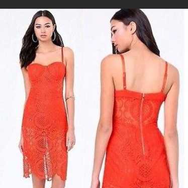 Bebe Orange Lace Dress