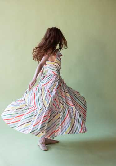 1940s Rainbow Striped Cotton Dress | McMullen