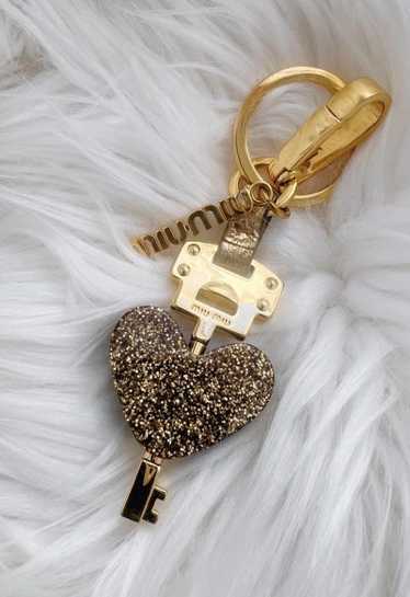 authentic Miu Miu key to my heart keychain