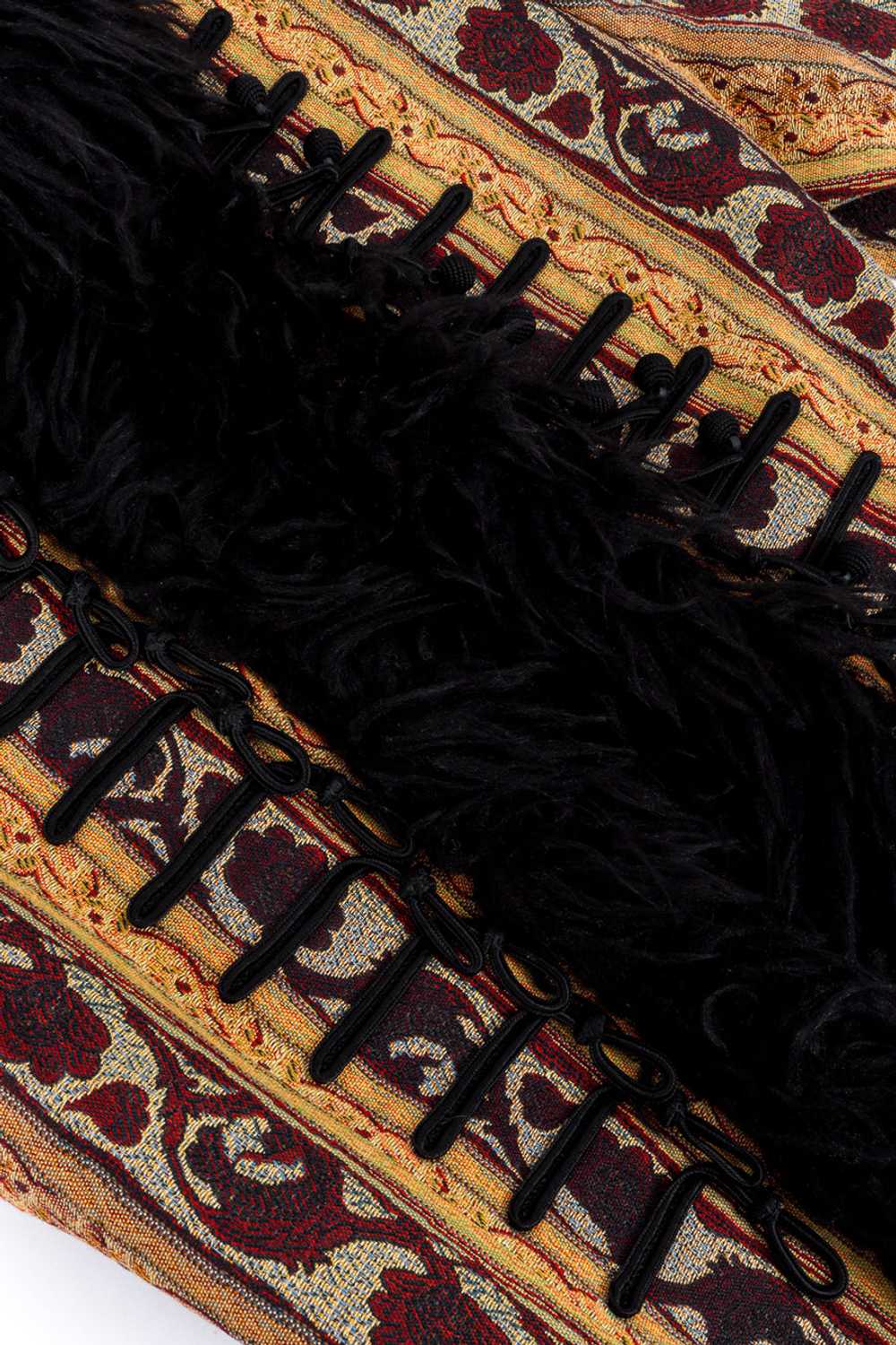 OZBEK Faux Fur Trim Tapestry Coat - image 6