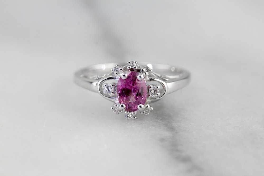 Pink Sapphire Engagement Ring - image 1