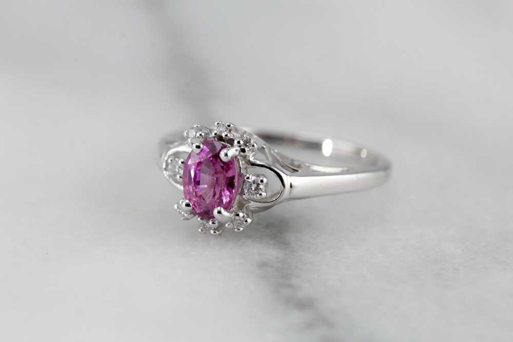 Pink Sapphire Engagement Ring - image 2