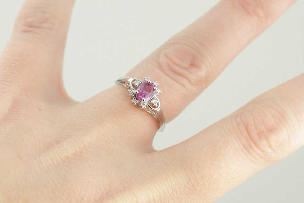 Pink Sapphire Engagement Ring - image 4
