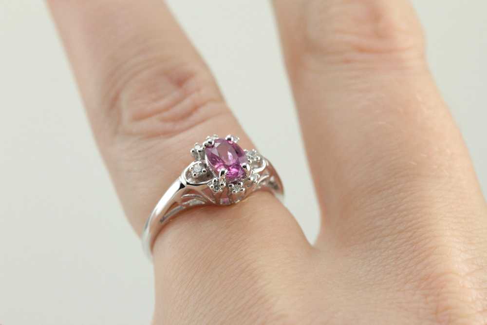 Pink Sapphire Engagement Ring - image 5