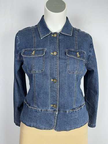 Vintage Erika Size PL (14) Peplum Denim Jacket - image 1