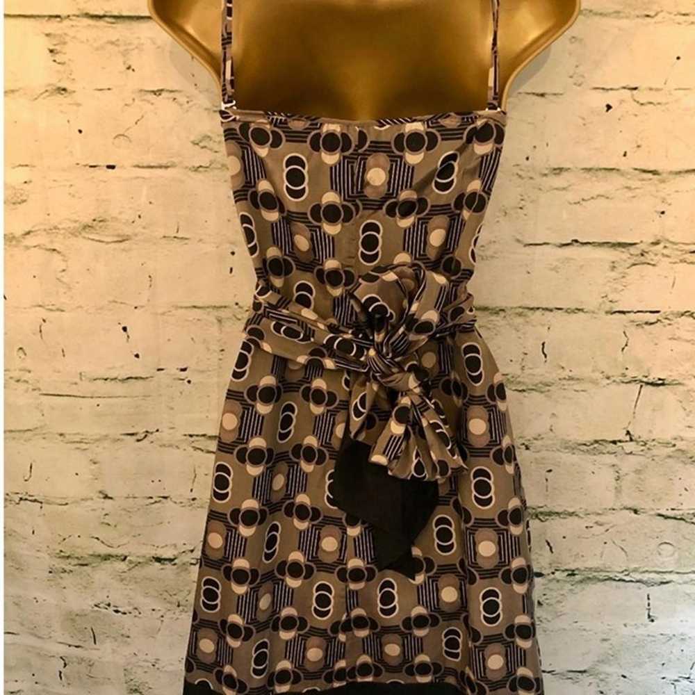 Ted Baker London Black and Brown Silk dress sz 0 - image 3