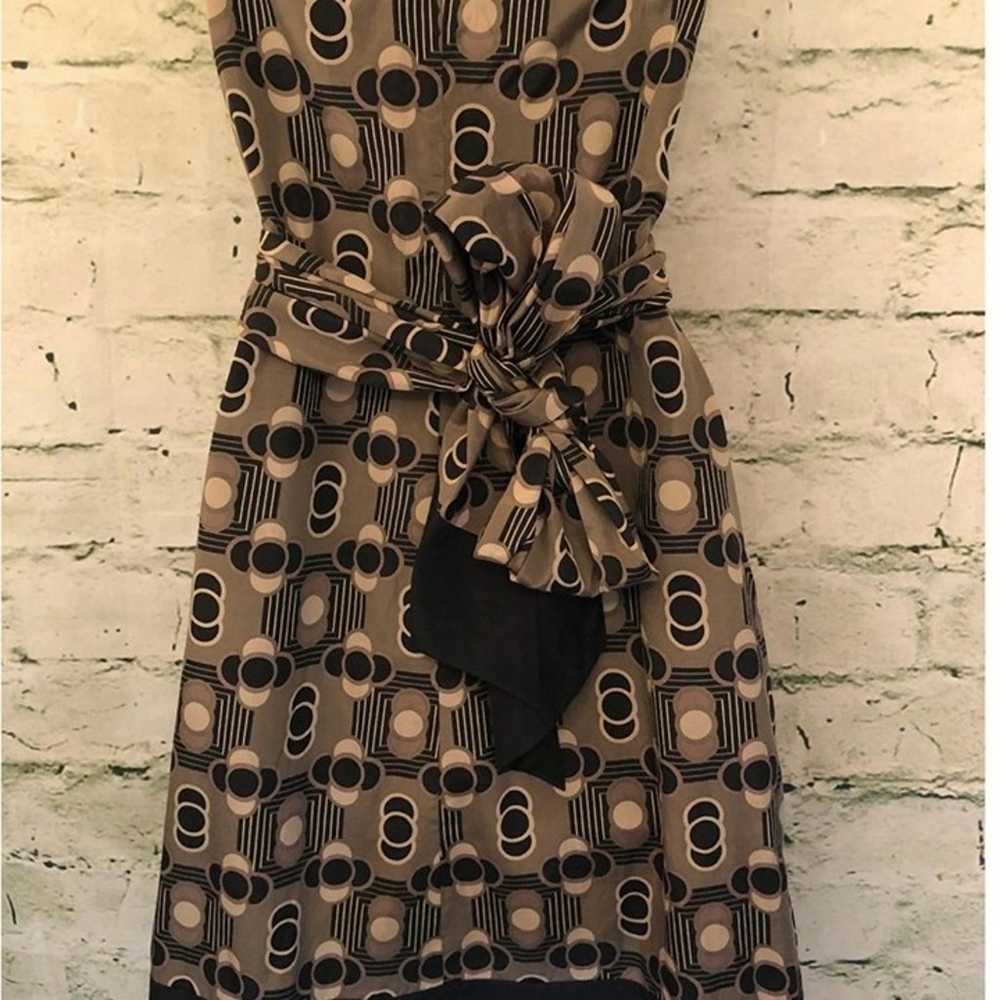Ted Baker London Black and Brown Silk dress sz 0 - image 4