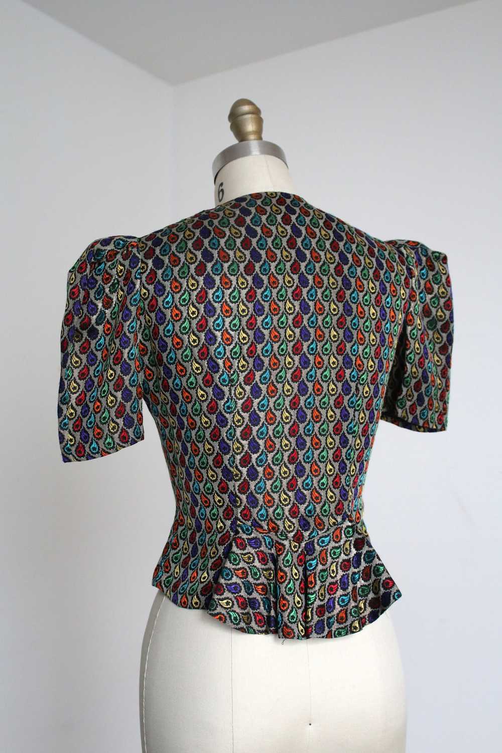 vintage 1930s metallic lamé blouse {s} - image 4