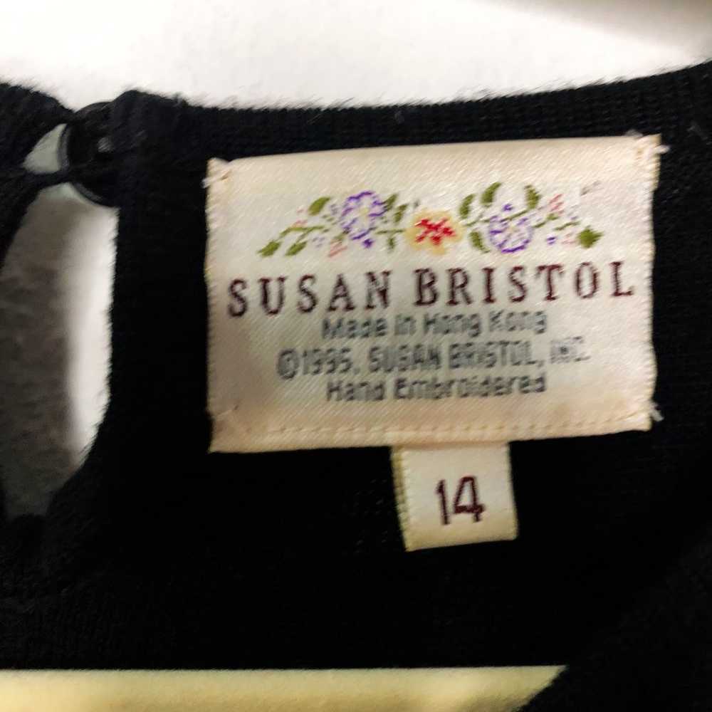 Vintage Susan Bristol Dress Hand Embroidered Chri… - image 3