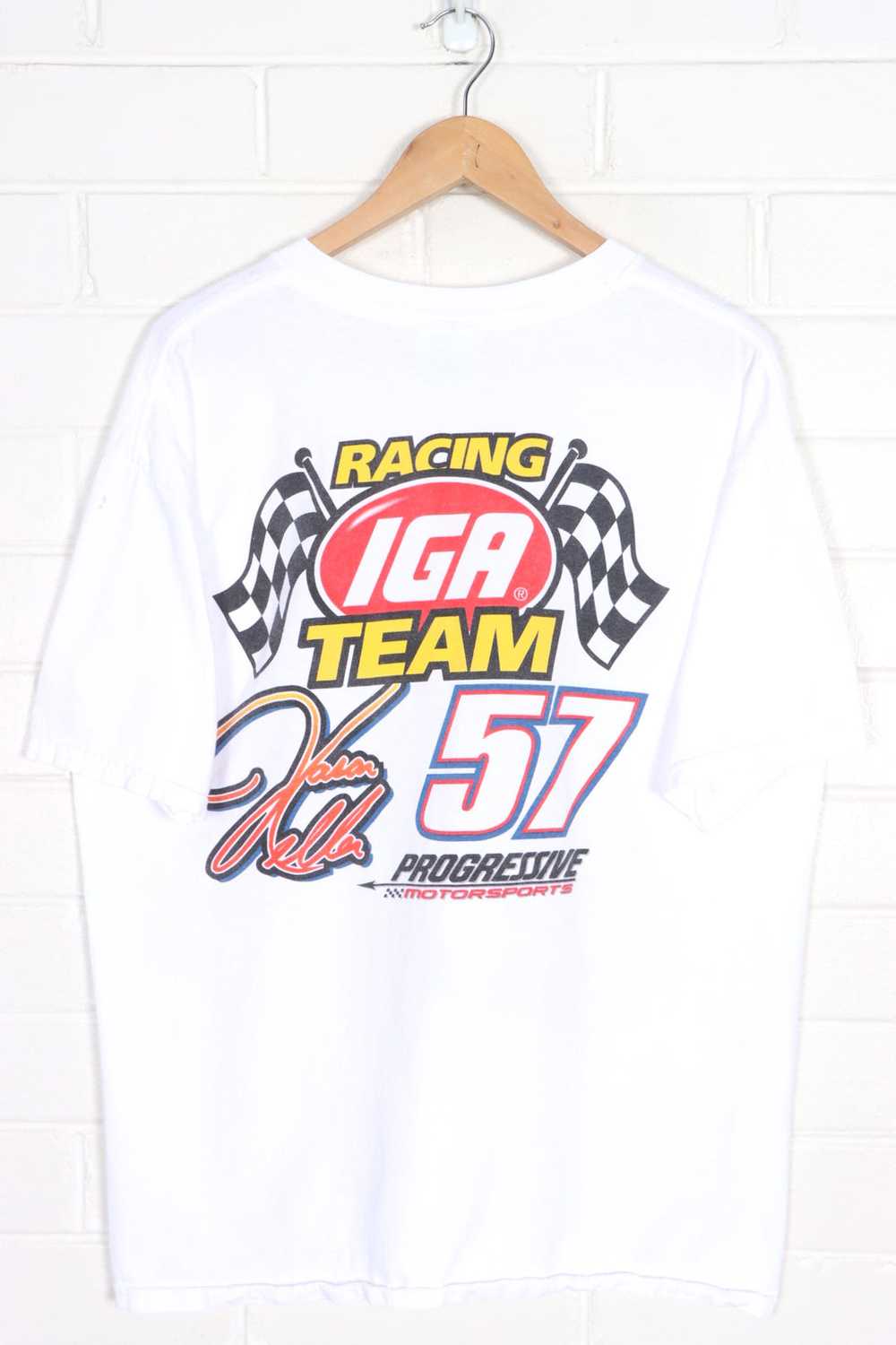 NASCAR Jason Keller #57 IGA Racing Front Back T-S… - image 2