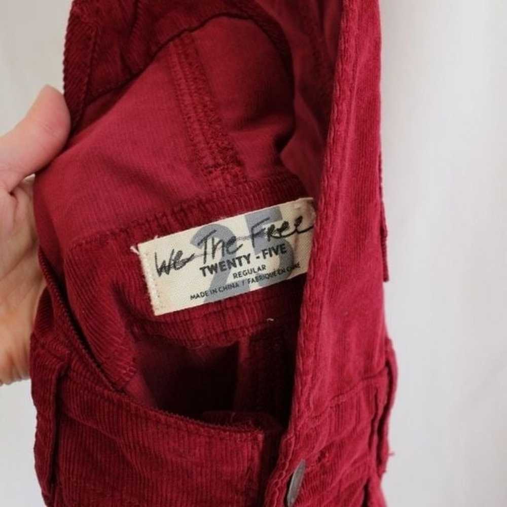 Free People Red Wine Slim Ankle Corduroy Overalls - image 10