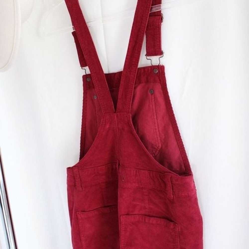 Free People Red Wine Slim Ankle Corduroy Overalls - image 7