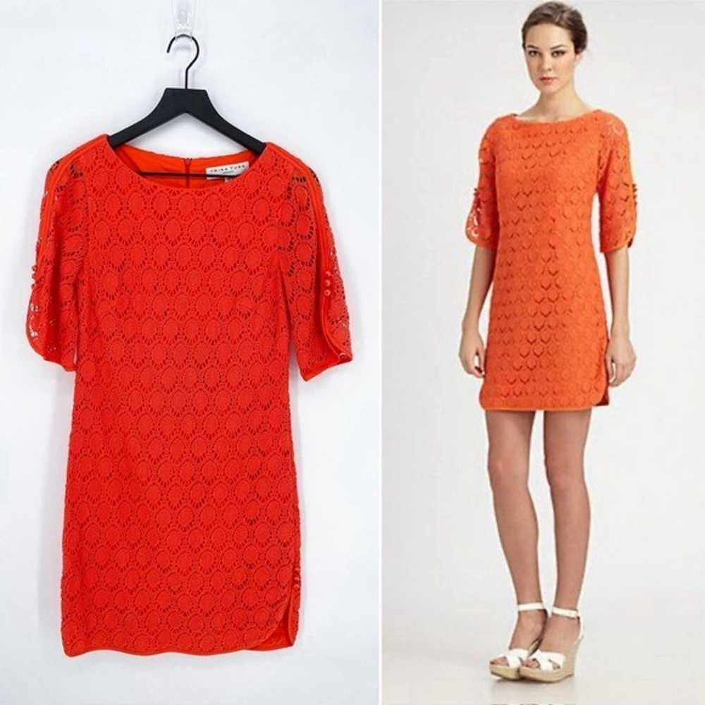 Trina Turk Crochet Bonfire Sheath Lace Mini Dress… - image 1