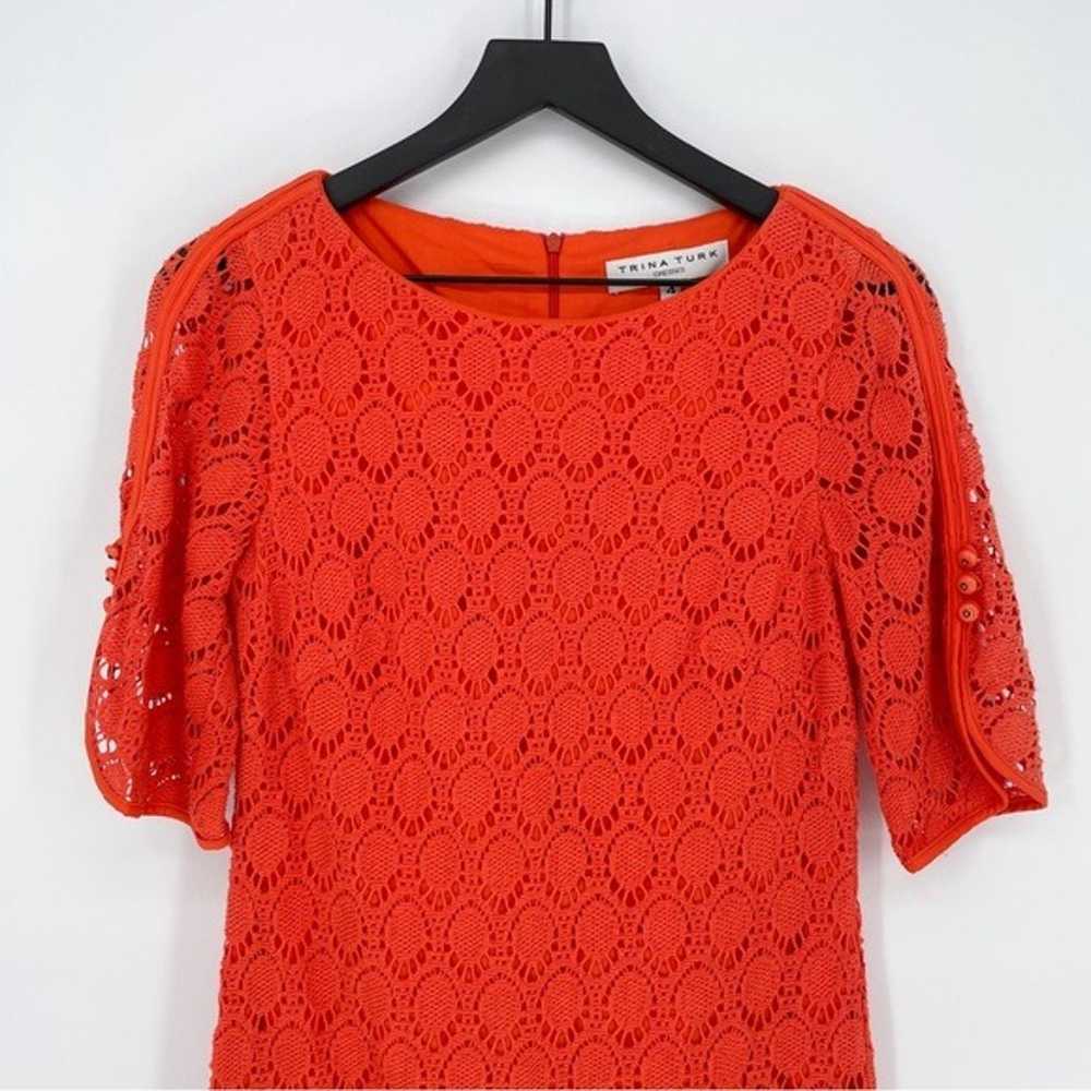 Trina Turk Crochet Bonfire Sheath Lace Mini Dress… - image 3