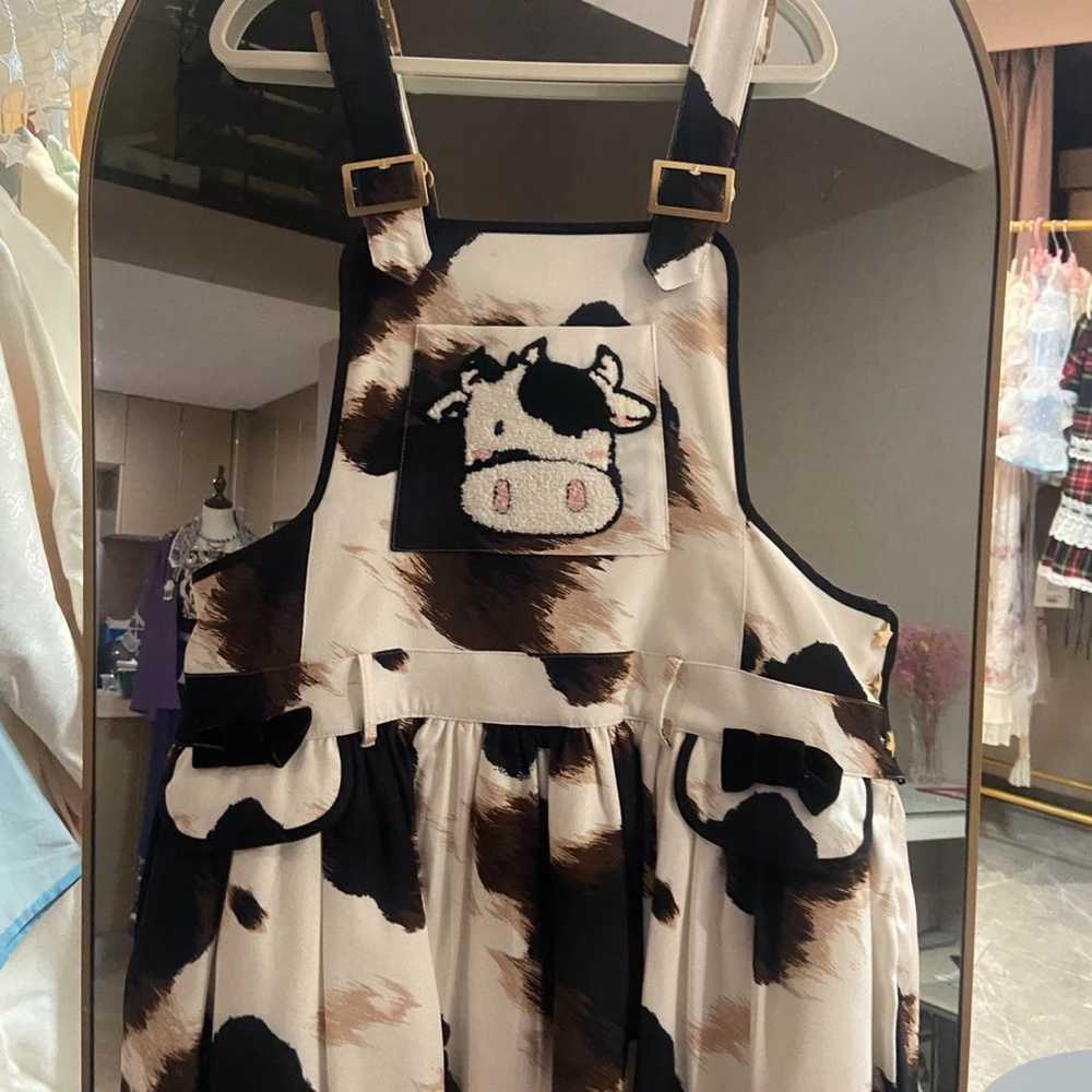 Super Cute lolita overall dress - cow print - image 1