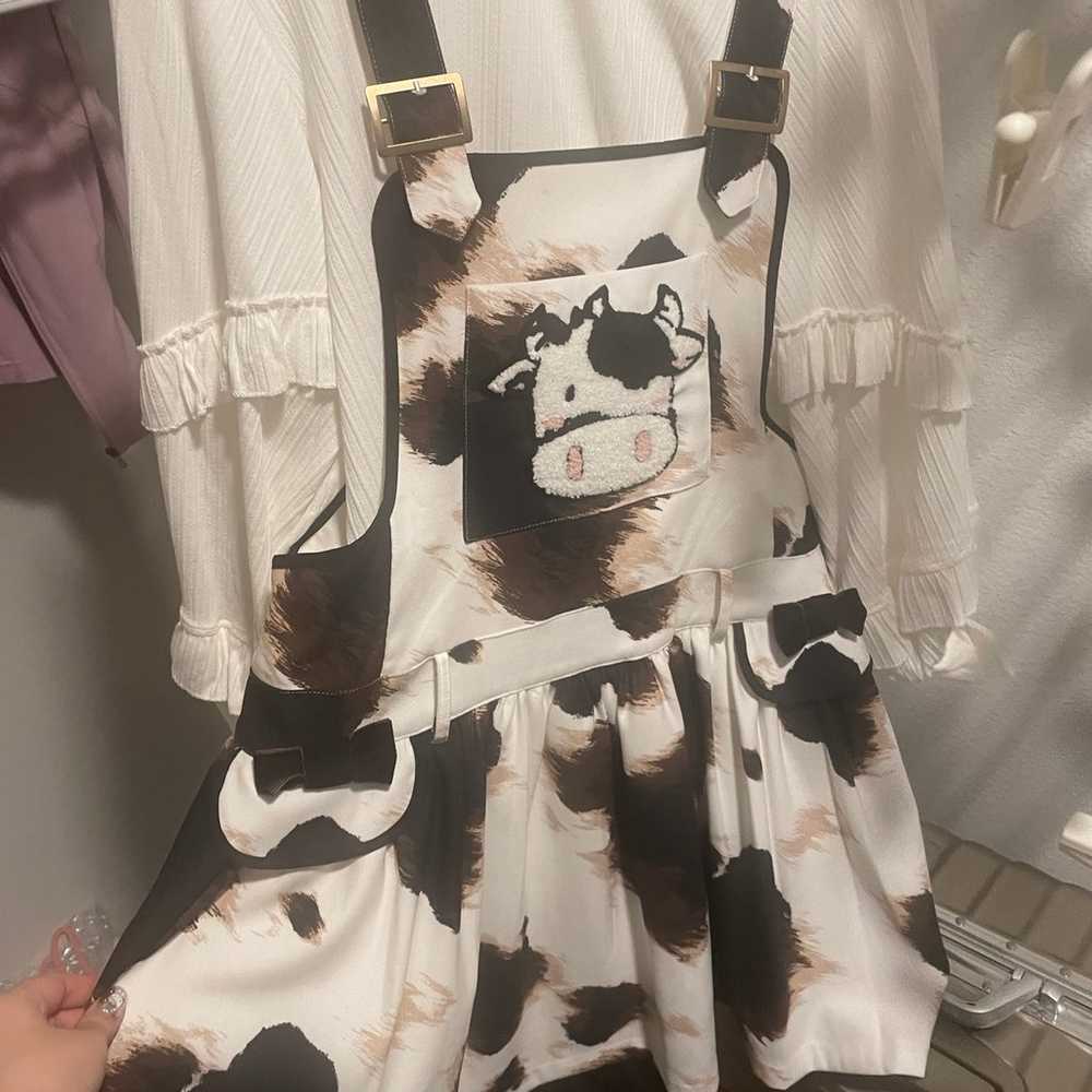 Super Cute lolita overall dress - cow print - image 2
