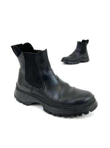 Prada Sport Leather Lug Sole Boots