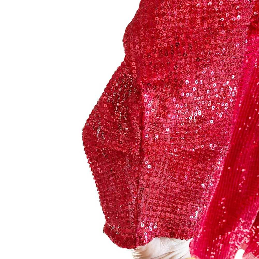 ASTR Devika Sequin Mini Dress Red Size Small Back… - image 5