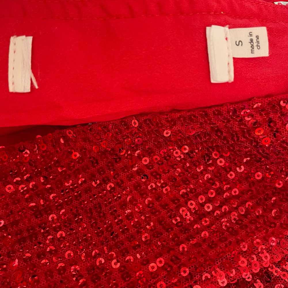ASTR Devika Sequin Mini Dress Red Size Small Back… - image 7