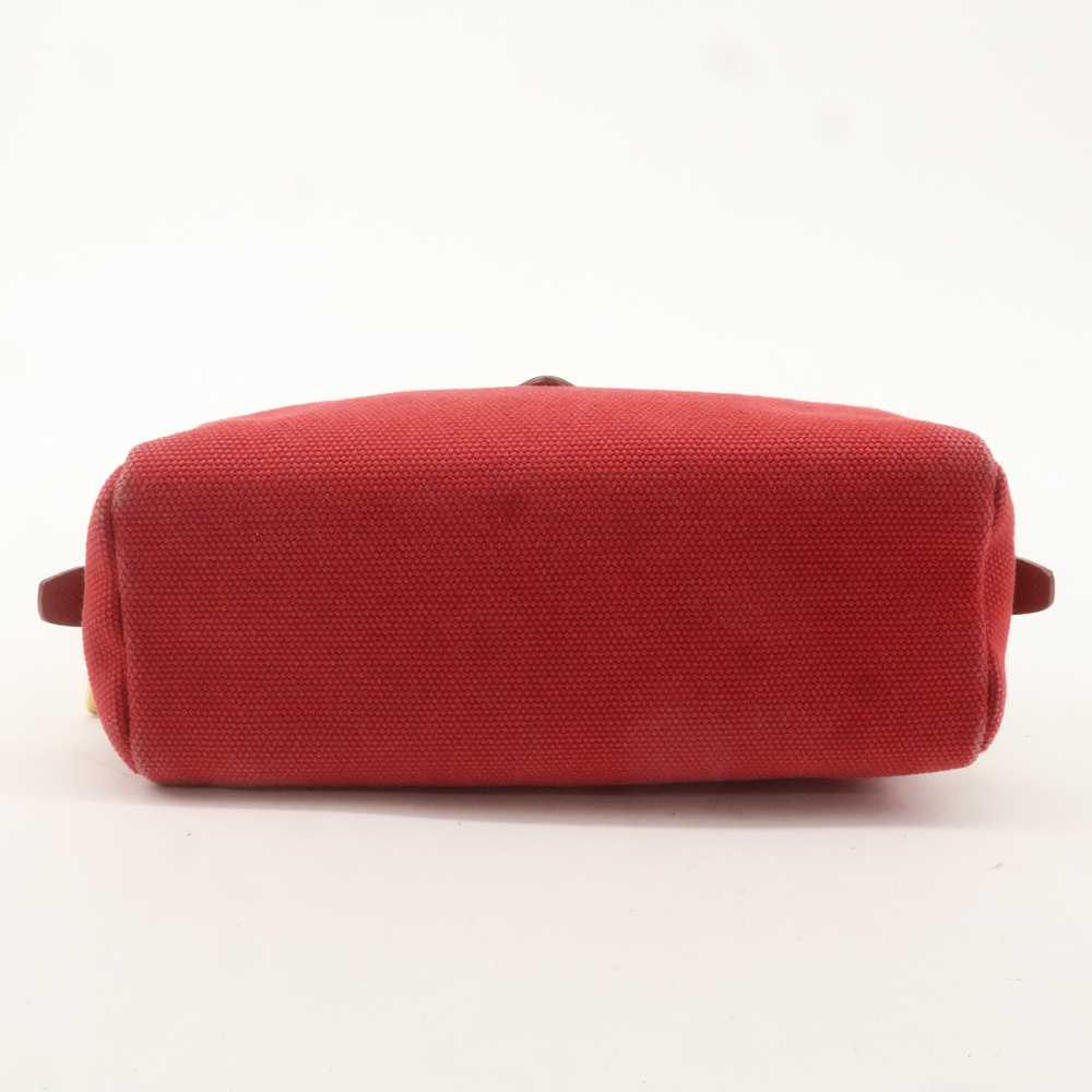 PRADA Logo Canvas Leather Pouch Cosmetic Pouch Red - image 6