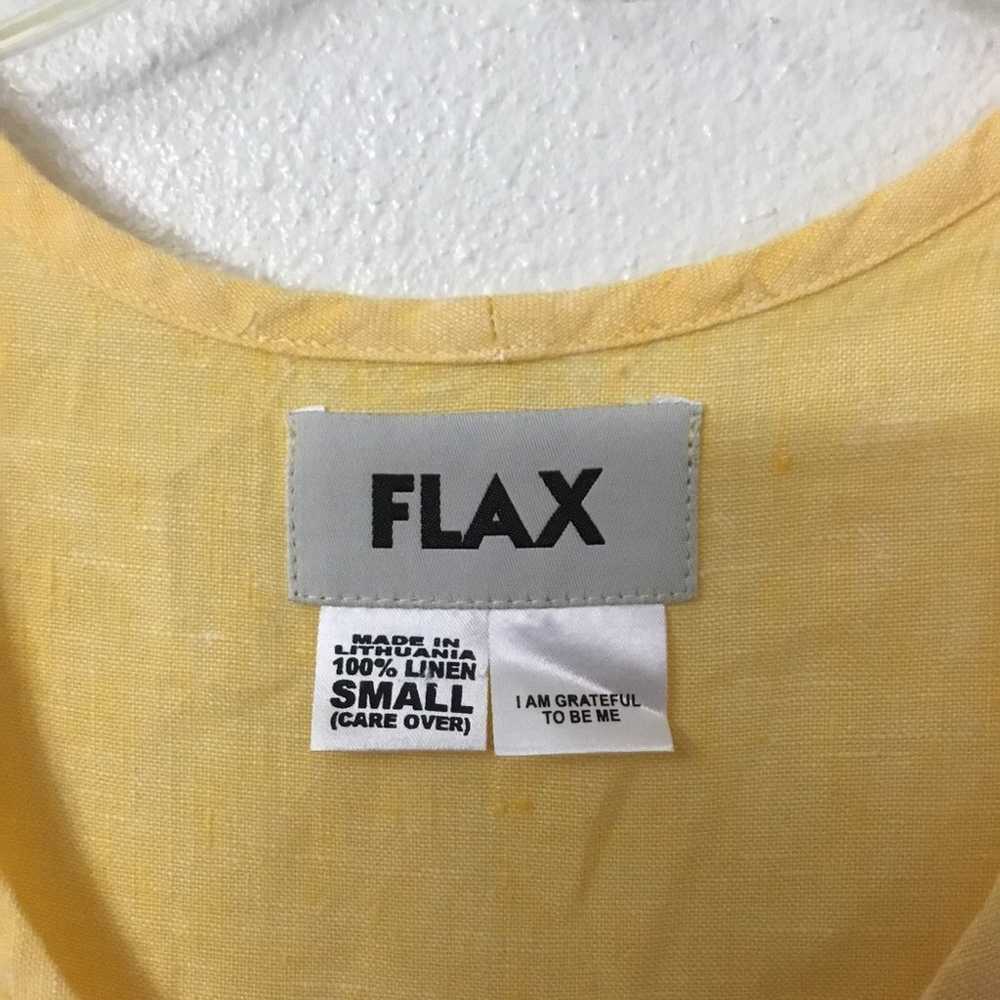 Flax 100% Linen Yellow Midi Maxi Dress Women Size… - image 3
