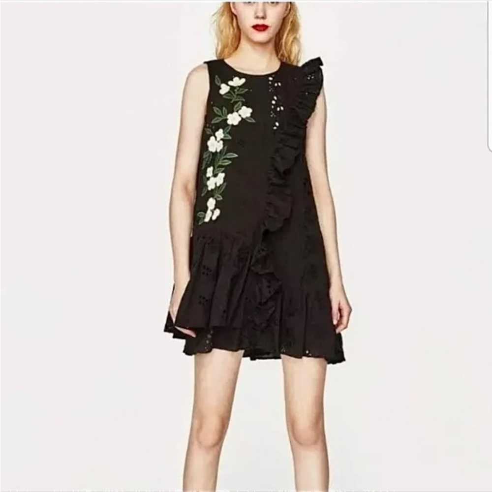 Zara Eyelet Embroidered Cotton Mini Dress Sleevel… - image 10