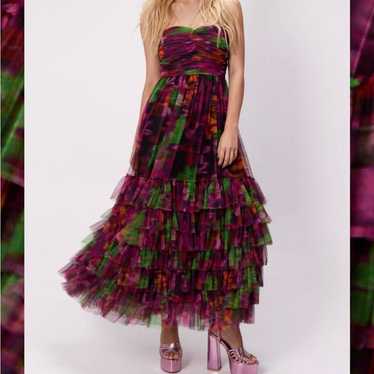 Nasty Gal Tulle Multicolored Tiered Bandeau Maxi D
