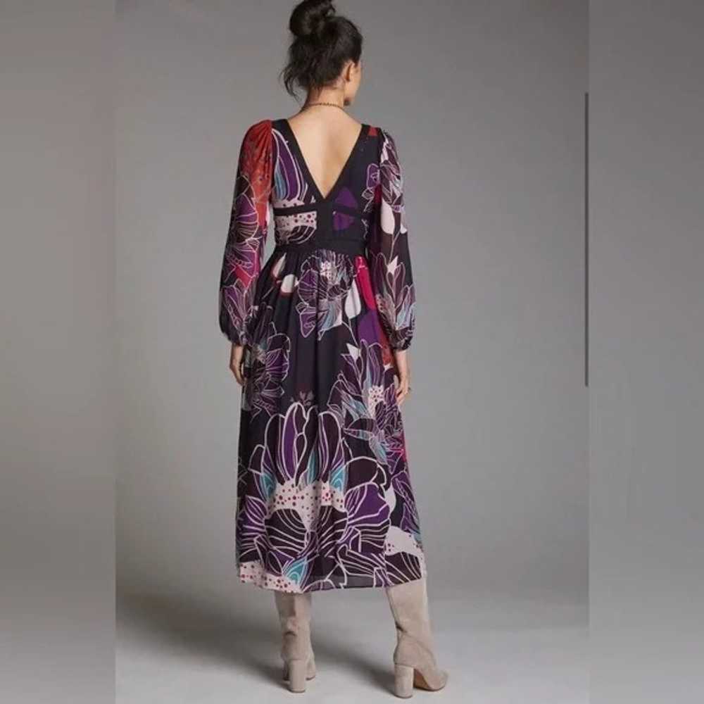 Anthropologie Let Me Be Floral Midi Dress, Size L - image 2