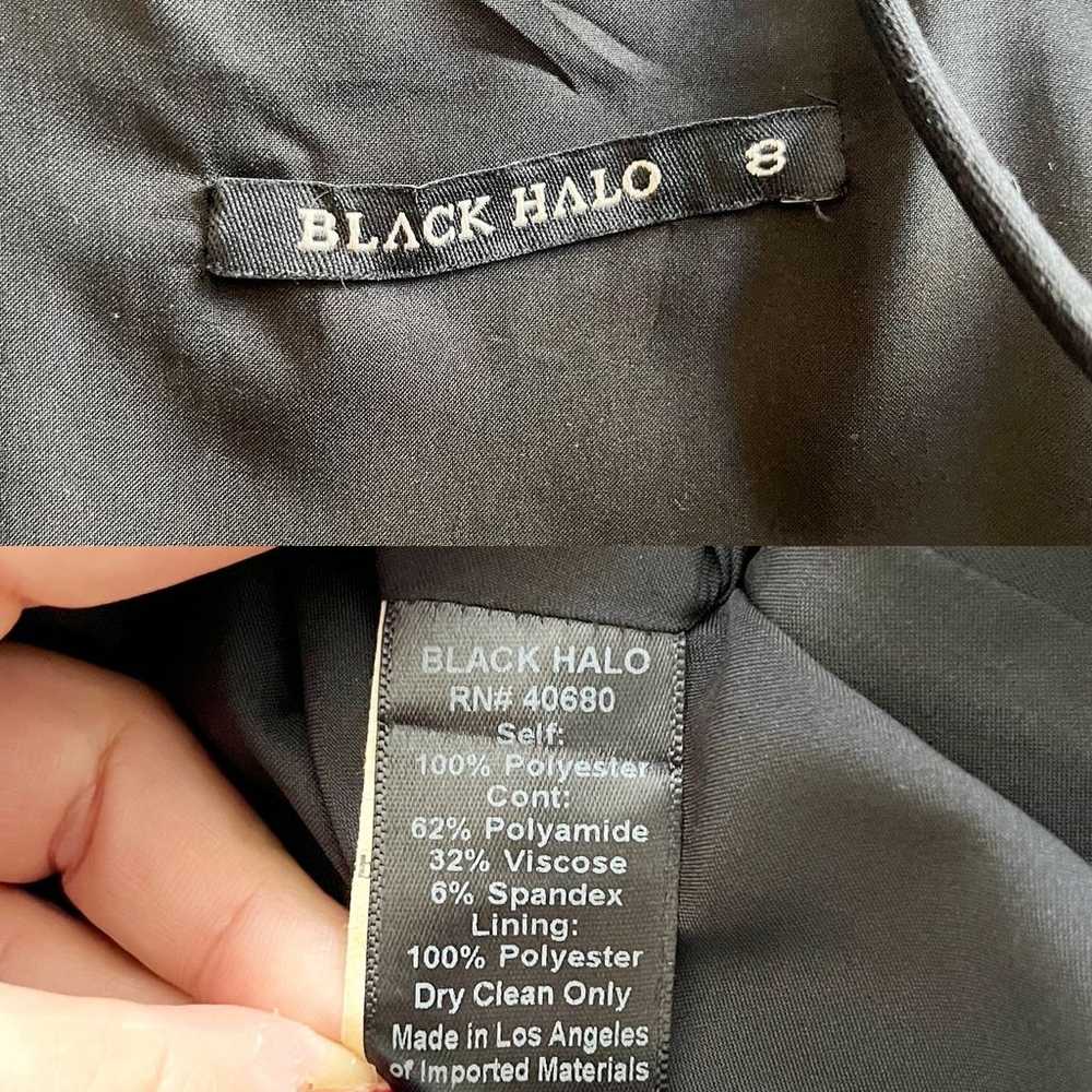 BLACK HALO Mini Cocktail Dress Black Jacquard Met… - image 6