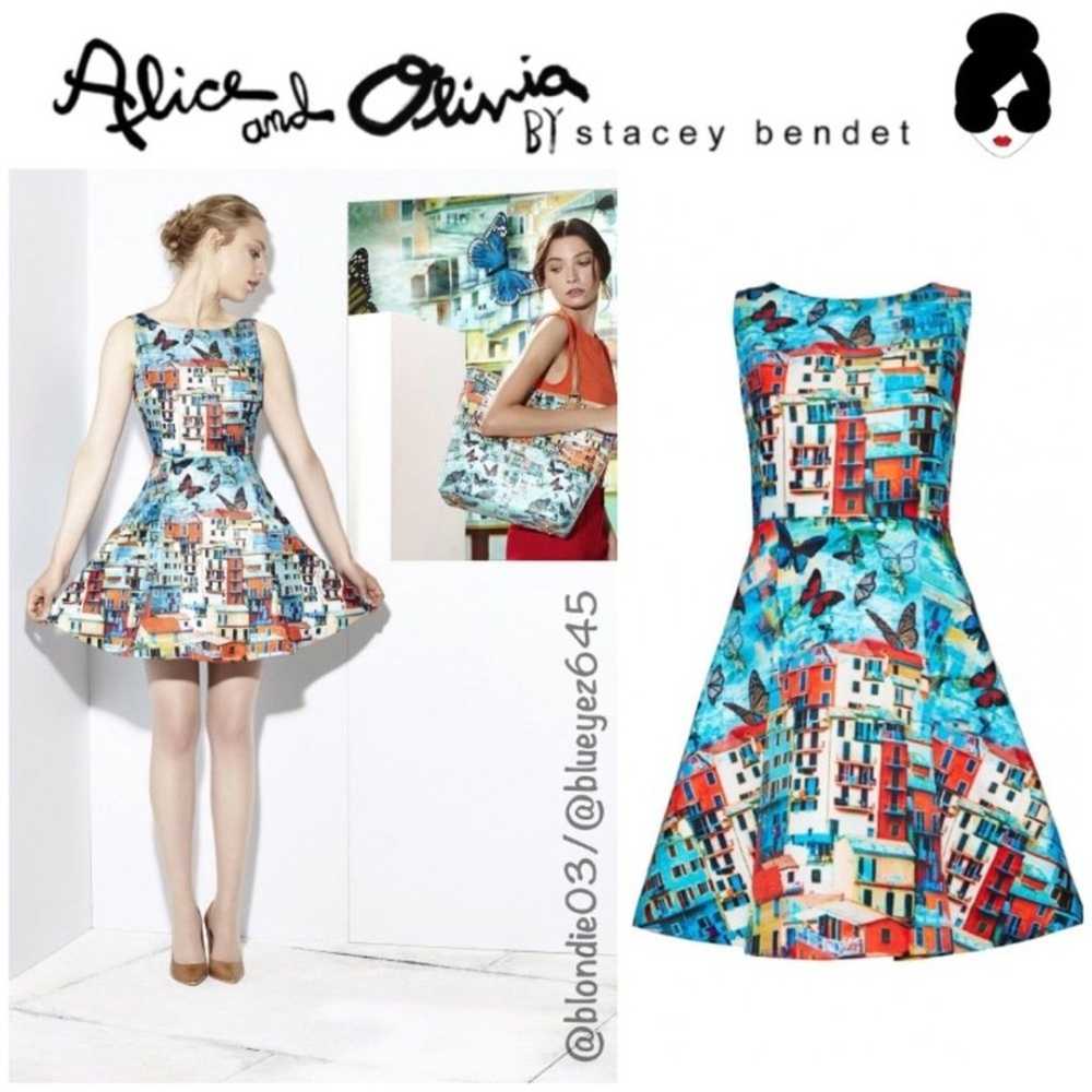 Alice & Olivia Town Print butterfly Dress 6 - image 1