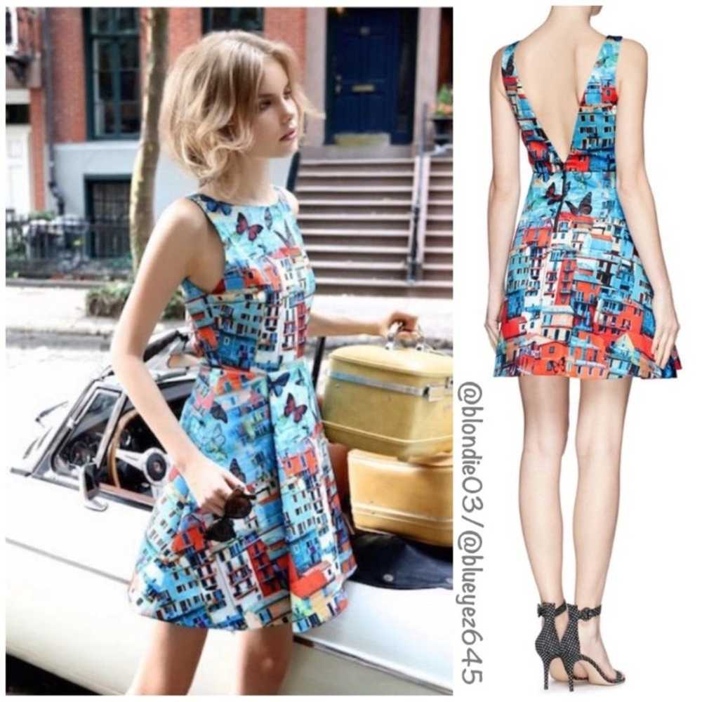 Alice & Olivia Town Print butterfly Dress 6 - image 2