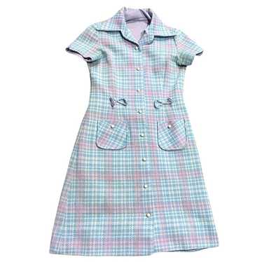 VTG Bonwit Teller 50s 60s Plaid Dress Womens Size… - image 1