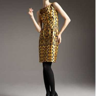 OSCAR DE LA RENTA Leopard Print Sheath Dress - image 1