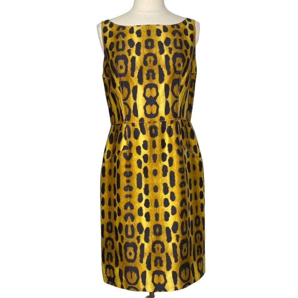 OSCAR DE LA RENTA Leopard Print Sheath Dress - image 2