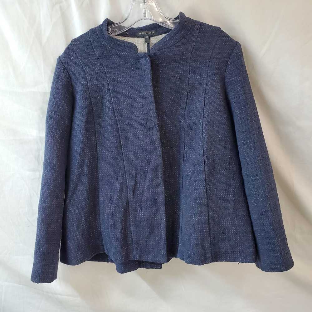 Eileen Fisher Blue Button Down Overcoat - image 1