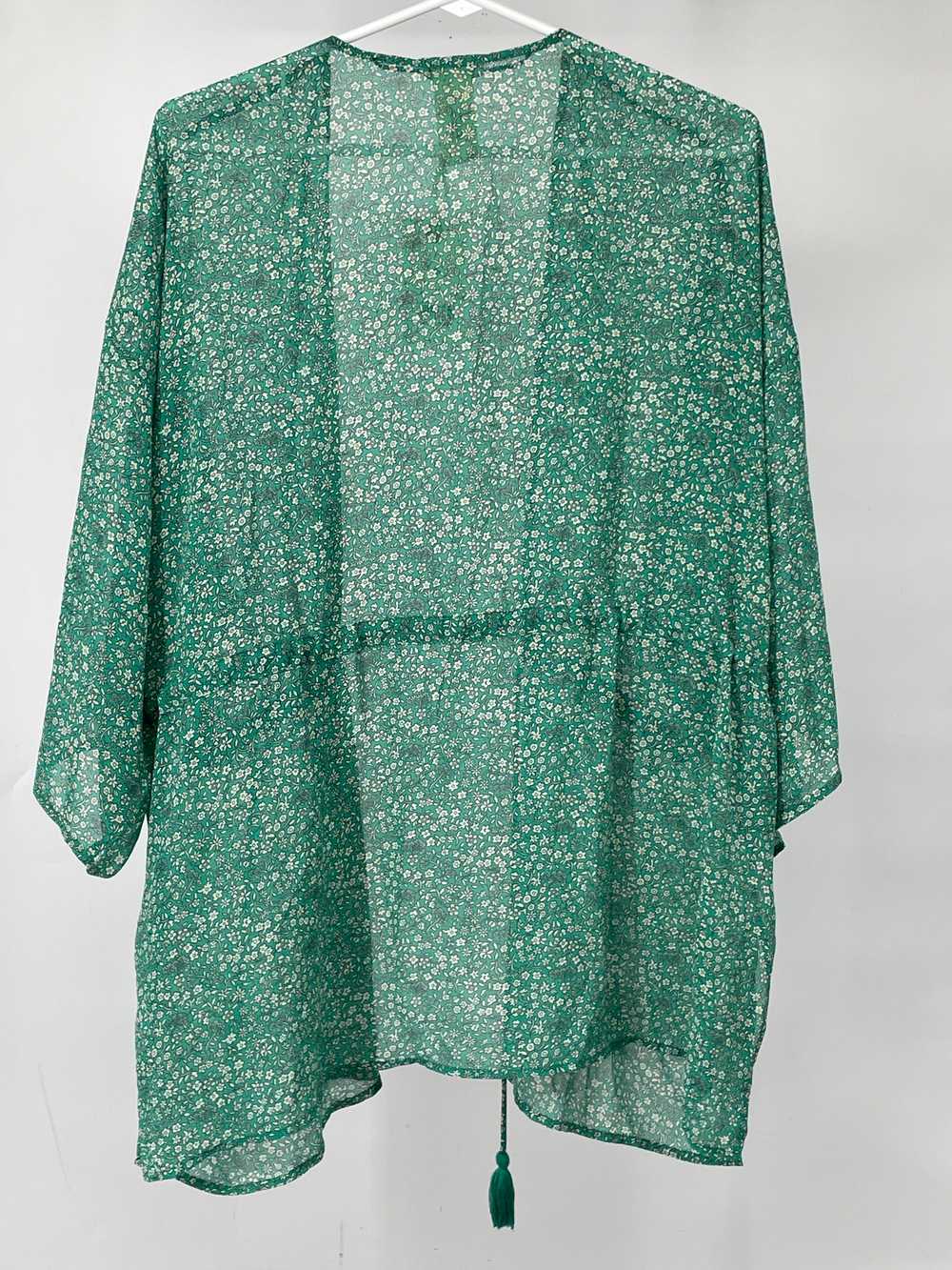 Lucky Brand Womens Green Floral Print 3/4 Sleeve … - image 2