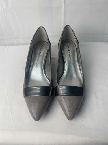 Anne Klein Women Gray and Steel Gray Heel Shoe Siz