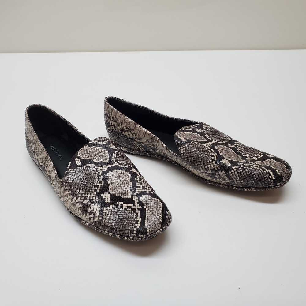 Vince Loafers Paz Gray/Cream Snake-Print Leather … - image 4