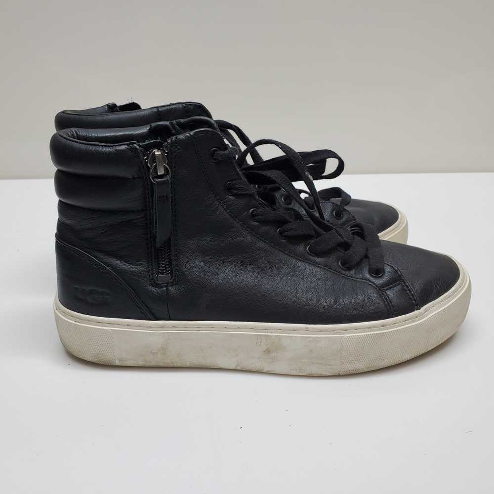 UGG Womens Olli Sneaker Black Leather Size 7.5 - image 2