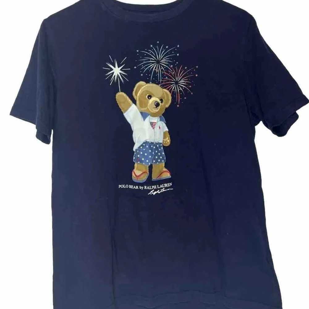 POLO Ralph Lauren Boy's "FIREWORKS" T-Shirt Navy … - image 1