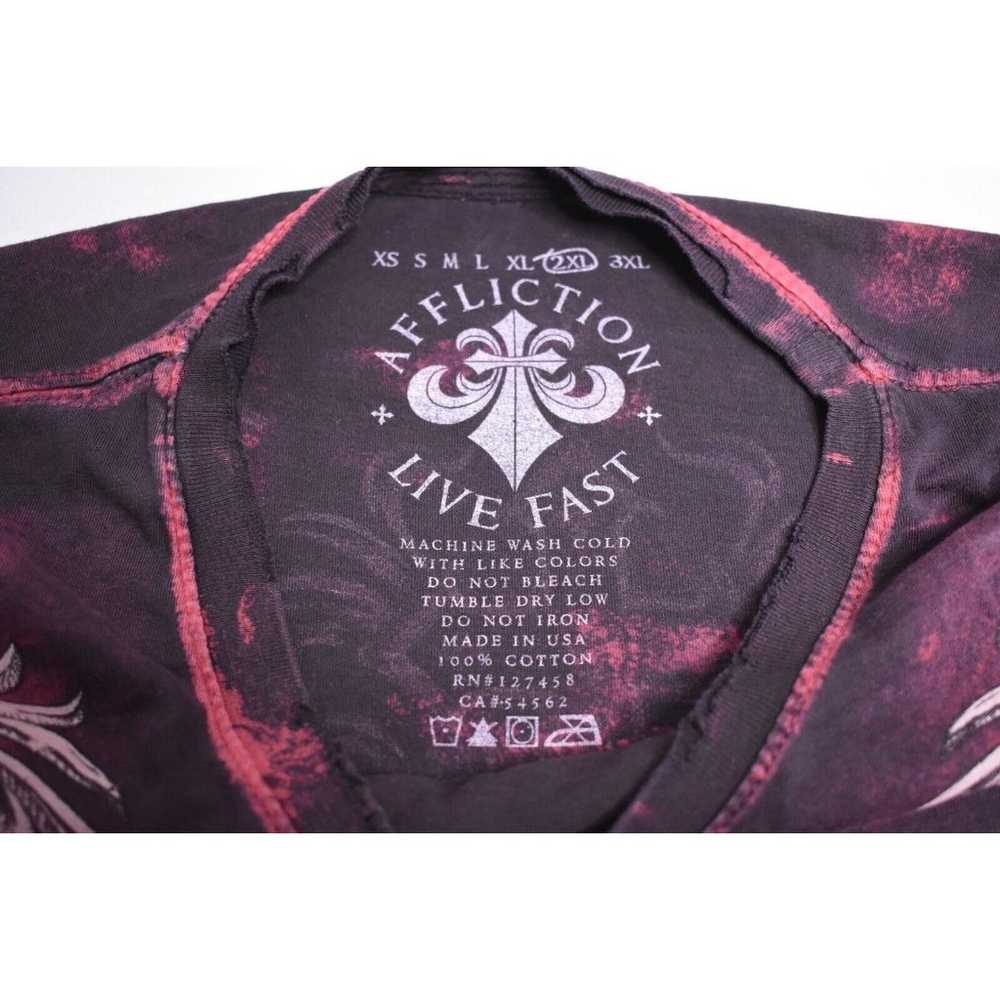 VTG Y2K Affliction Big Cross Live Fast Burgundy G… - image 7