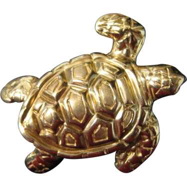 Estate 14K Yellow Gold Turtle Brooch