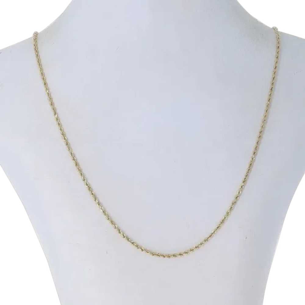 Yellow Gold Diamond Cut Rope Chain Necklace 20 1/… - image 1