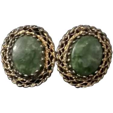 Charles Reis Co. Connemara Green Marble Gold-plat… - image 1