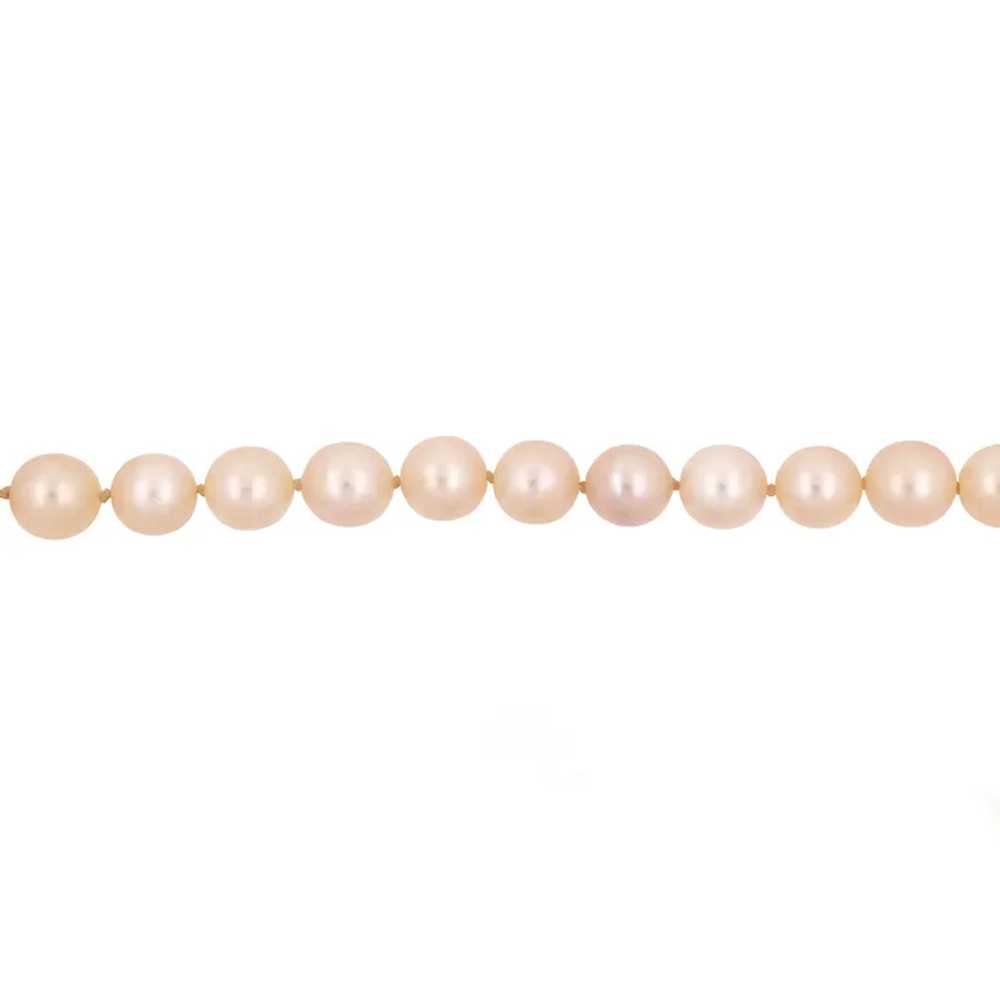 Vintage Pearl Choker Necklace 14K White Gold Diam… - image 8