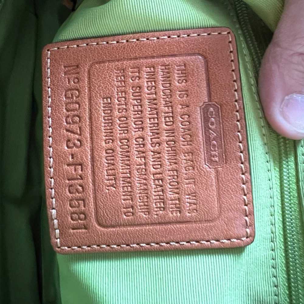 Coach Purse signature cloth purse- green- NEVER U… - image 4