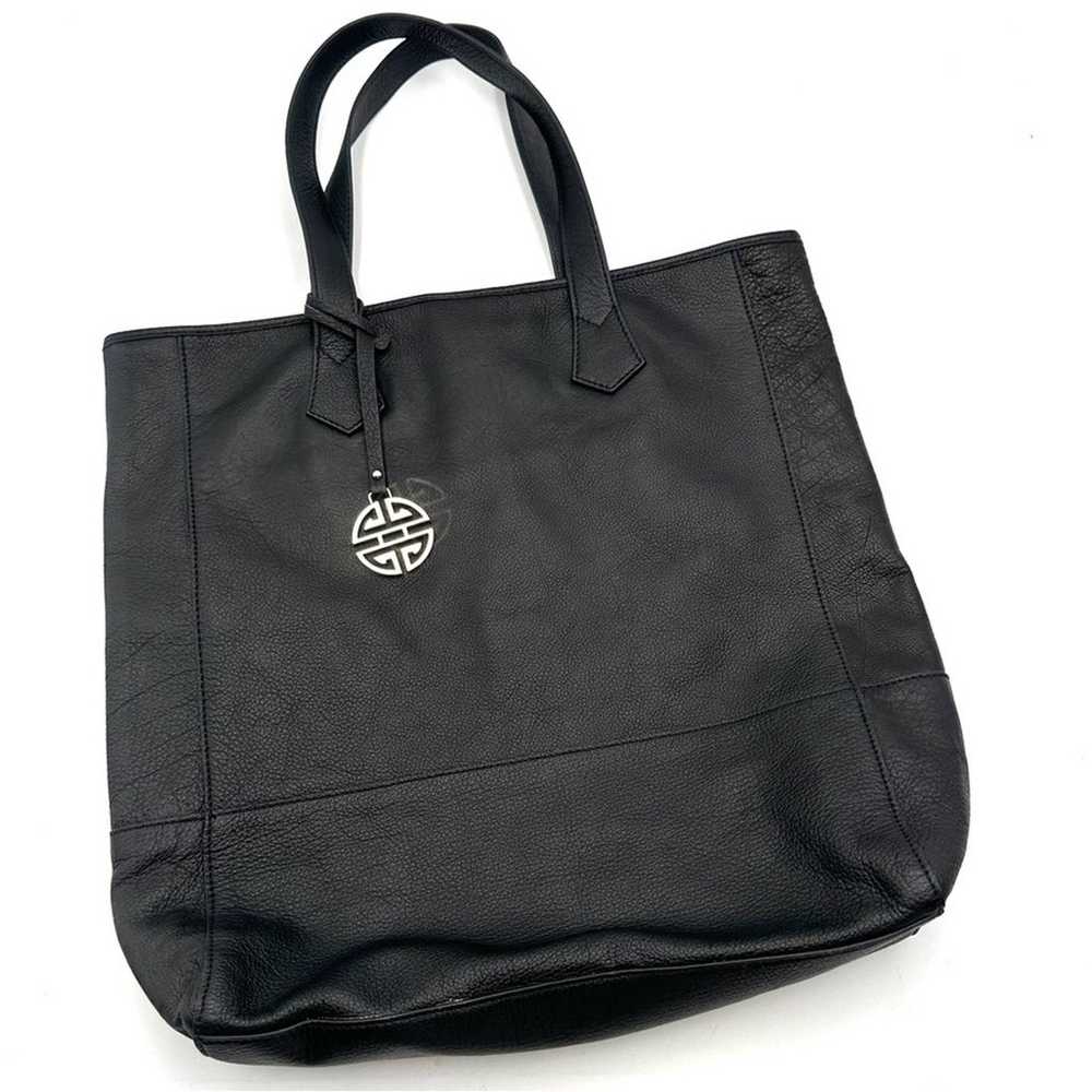 RARE - GUMP'S black pebble leather tote bag - RARE - image 3