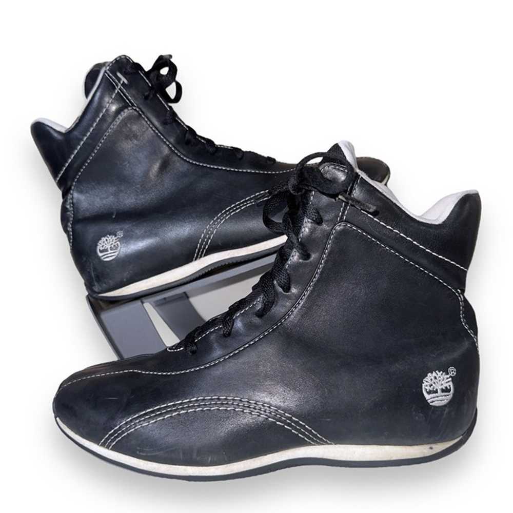 Timberland Vintage Driving Boots Black Leather 25… - image 1