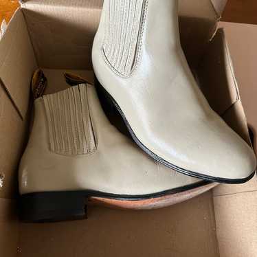 Ankle Boots Leather Beige color