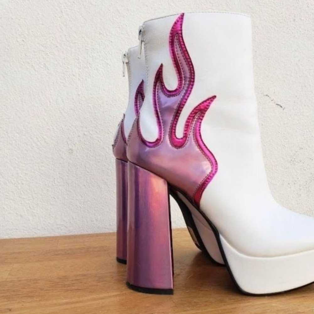 Public Desire Women's Ablaze White Flame Boots Si… - image 5